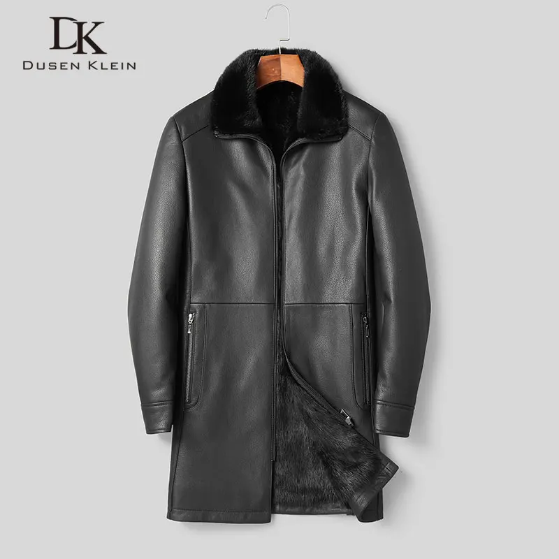 

Men Winter Coat Warm Jackets Thick Outerwear Genuine Leather Sheepskin+Mink Fur Coat 2019 New Jacket T1828