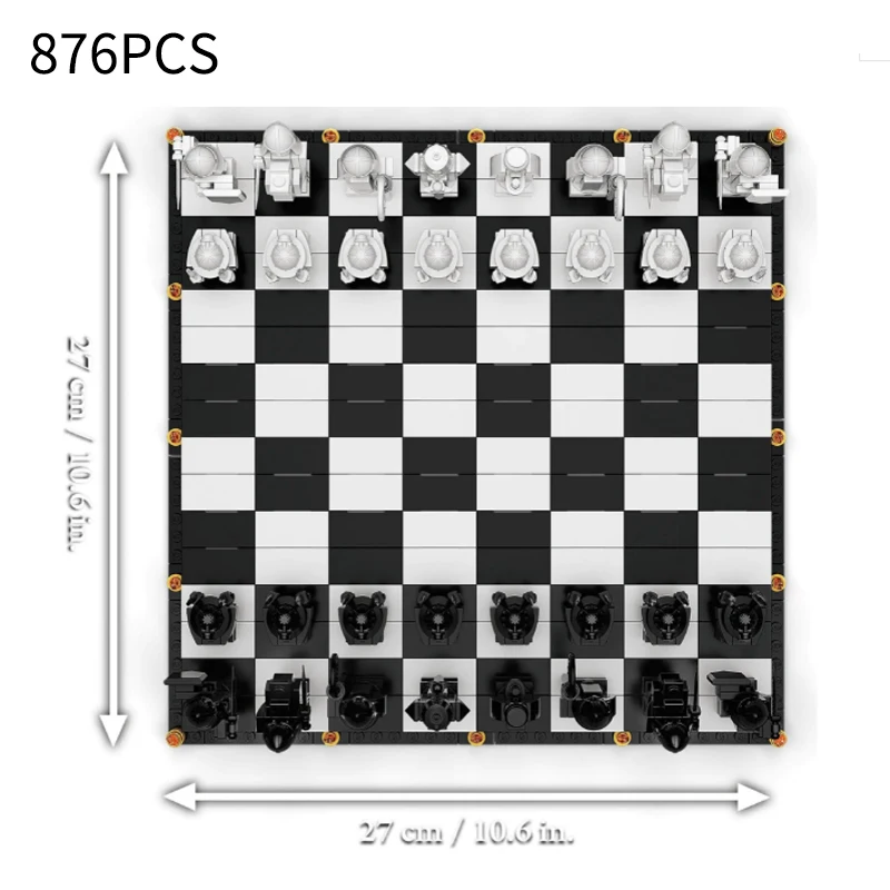 Buy Online Best Quality Film New 76392 Wizard Chess Final Challenge Interactive Game Building Blocks Knight Role Playing Chess Christmas Birthday Gift