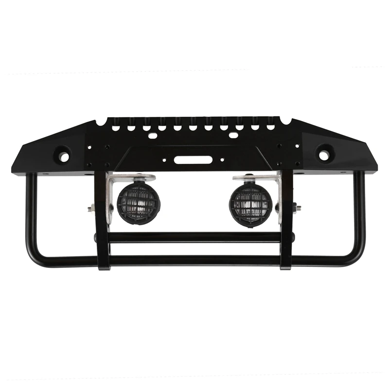 

AMS-1PCS Metal Front Bumper with LED Light for 1:10 RC Crawler Car TRAXXAS TRX4 TRX-4 Axial SCX10 D90
