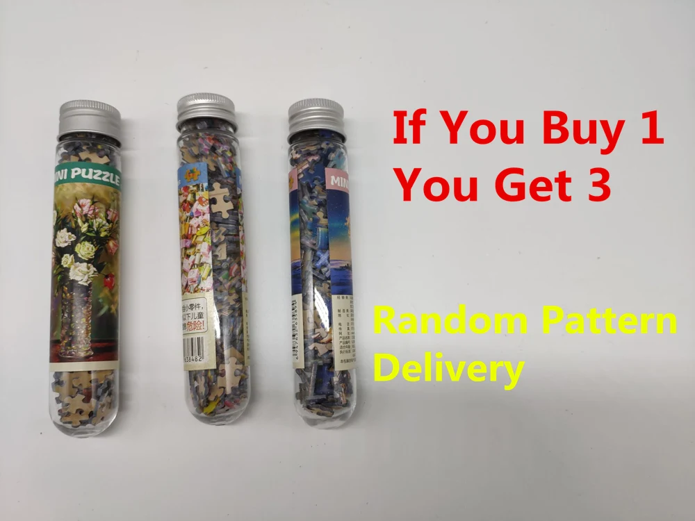 

150 Pieces Tube Mini Paper Puzzle Children Adult Education Toy Games,3 Sets of Random Patterns