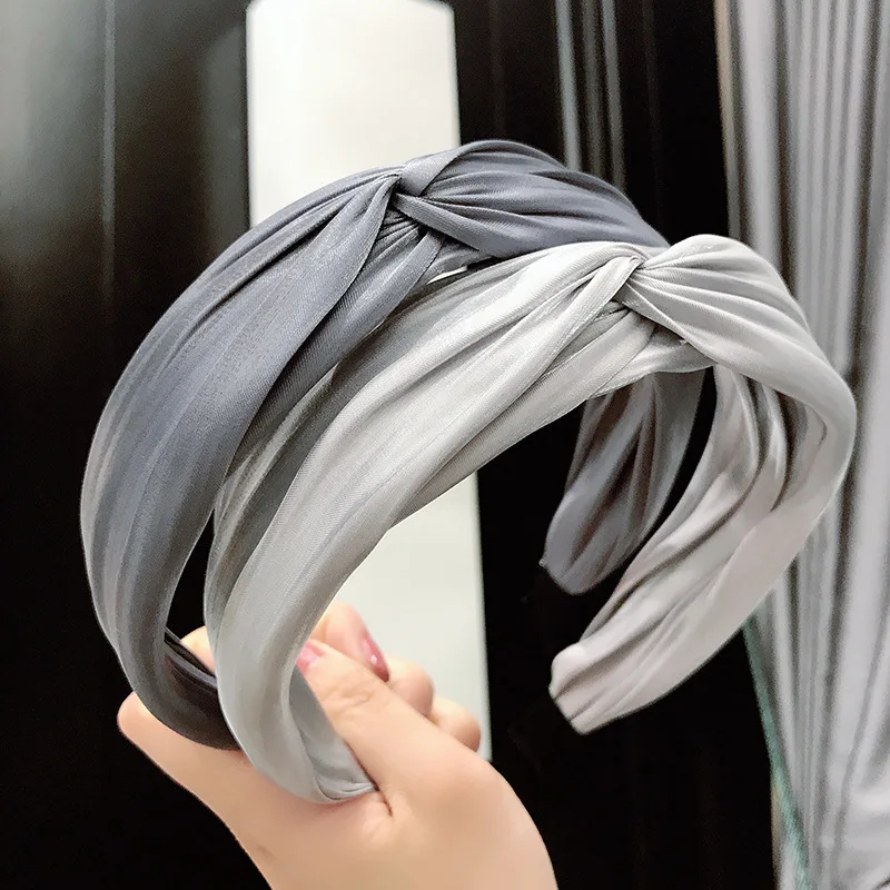 South Korea Dongdaemun New Style Hair Accessories Solid Color Fabric Lace Head Buckle Satin Gauze Multilayer Double Hook Knot Ha |