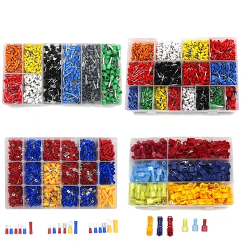 

Terminals Connectors Electrical Wire Crimp Ring Terminal Insulated Butt Splices Spade Connector Cable Snap Splice Assorted Kit