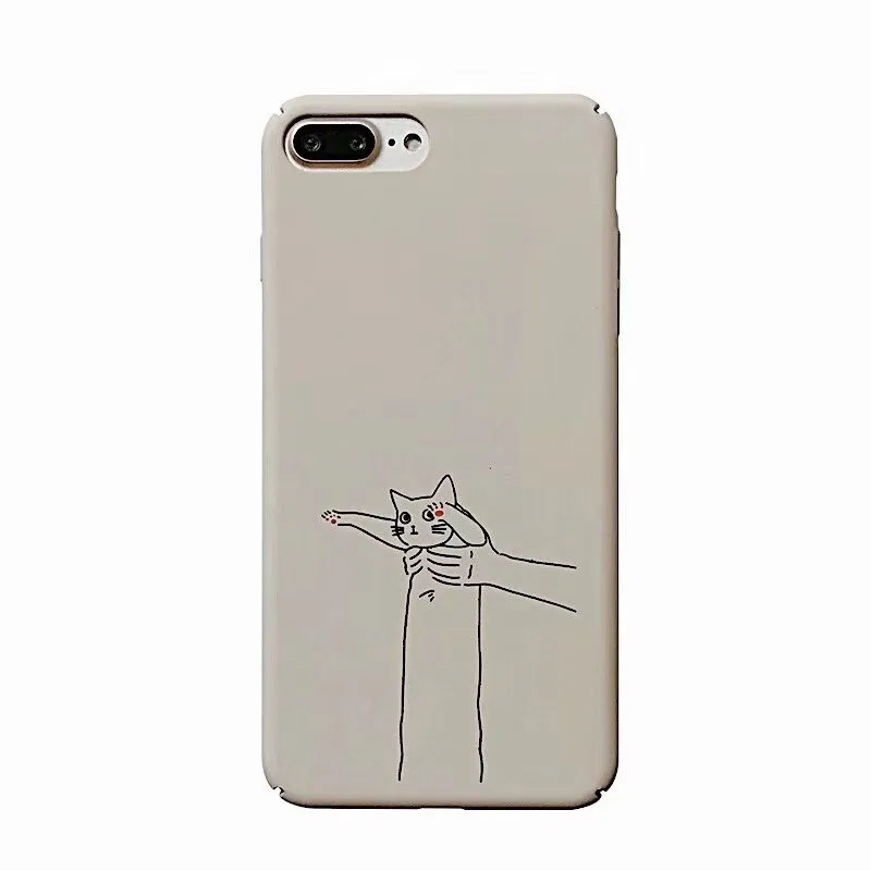 Ретро kawaii Белый Кот каракули искусство аниме японский телефонный чехол для iPhone 11