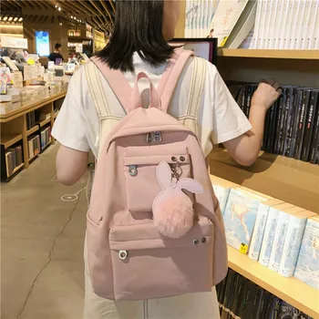 

Women Preppy School Backpack Girls School Book Bag Teenager Travel Shoulder Bag Large Capacity Book Bag for Student