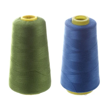 

2Pcs 3000 Yards Sewing Polyester Thread Metre Cones Color Polyester Sewing Thread - Army Green & Sky Blue