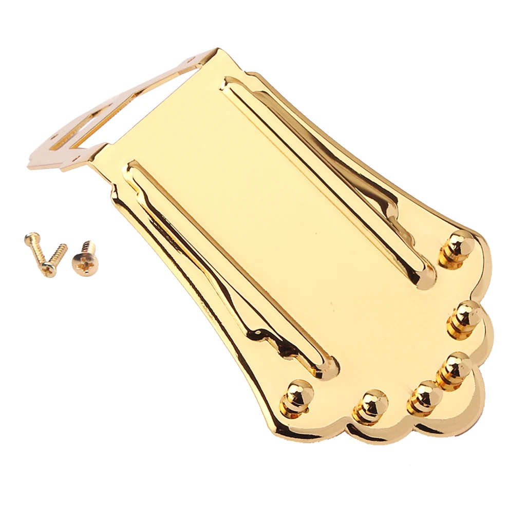 Golden Jazz Guitar String Tailpiece Bridge for Hollowbody Archtop Guitar Luthier Supply