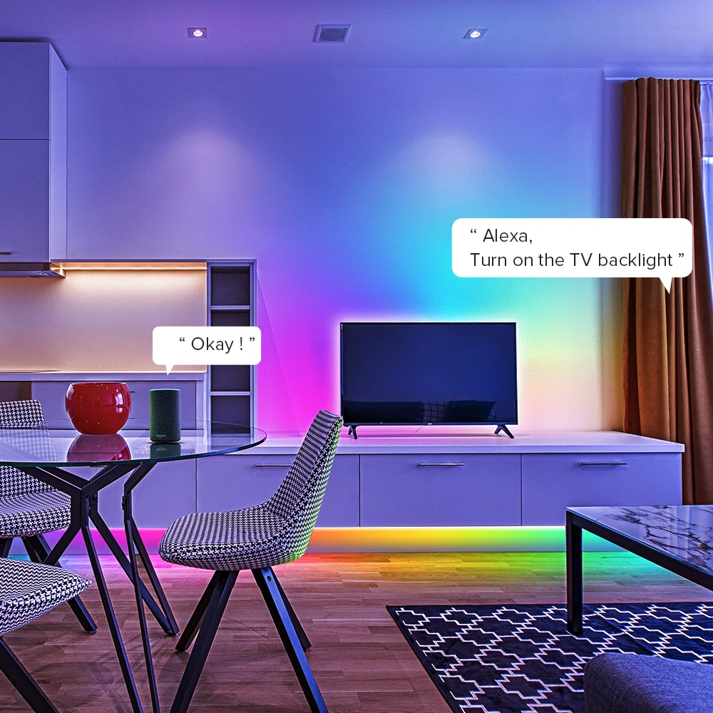 Светодиодная мини лампа WS2812B с Wi Fi контроллер 2835 5050 RGB RGBW полоса Bluetooth Alexa Google Phone Voice