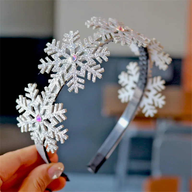 5pcs/lot Christmas Glitter Snowflake Hair Bows For Girls Handmade Double Layered Hairgrips Dance Party Girls Hair Accessories - Цвет: 16