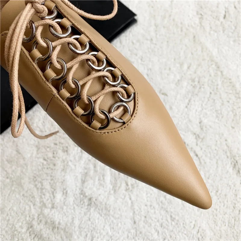 MORAZORA; Новое поступление года; женские туфли из натуральной кожи на плоской подошве; удобные тонкие туфли на шнуровке с острым носком; модная обувь в этническом стиле