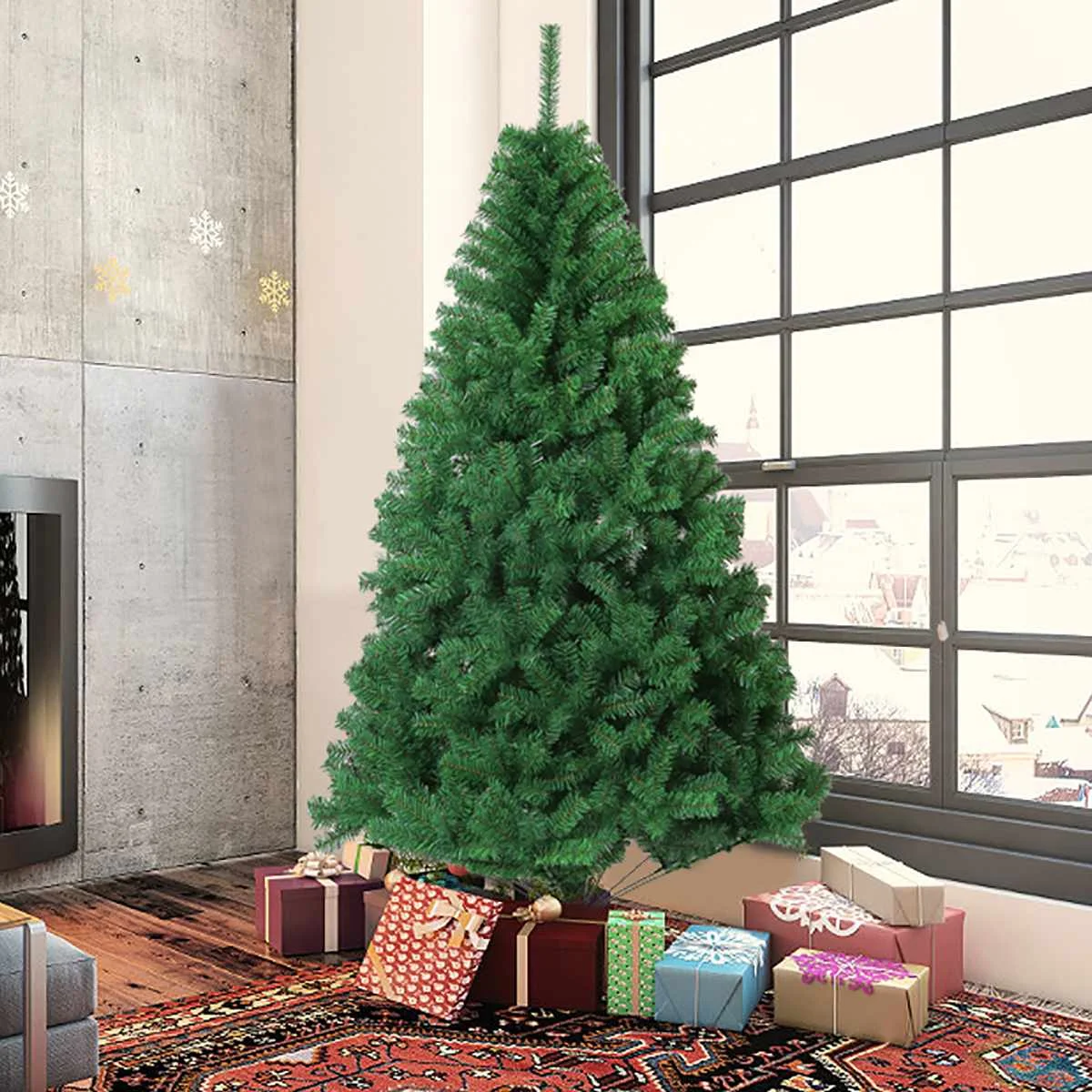Искусственная Рождественская елка Oval 180/150/120 см, рождественские украшения для дома, Рождественские Свадебные вечерние поставки зеленый большое дерево