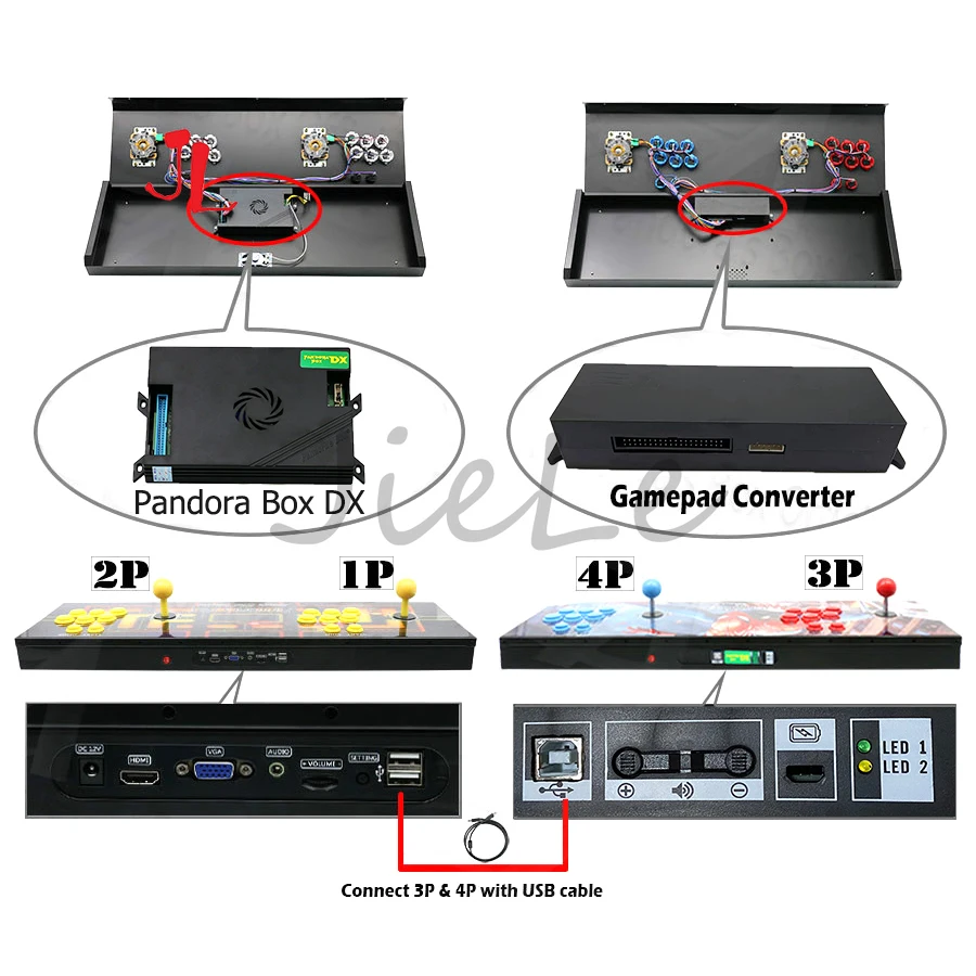 アーケードゲームコンソールコンバーター、パンドラボックスdx ex