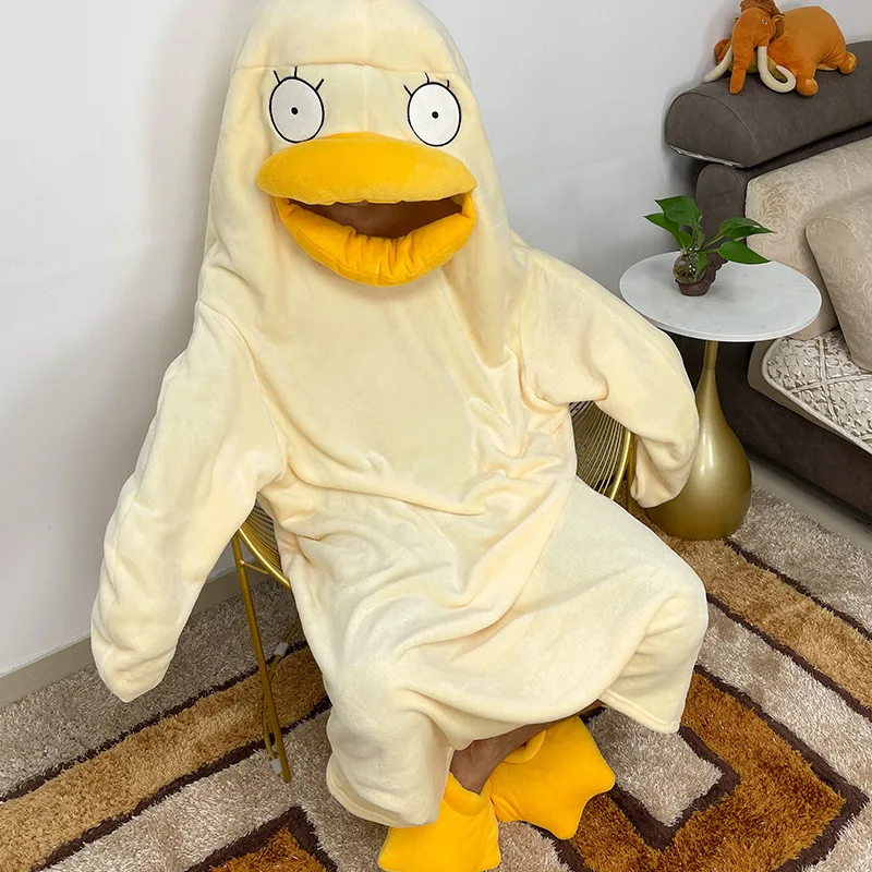 

GINTAMA Elizabeth Duck Cosplay Robe Homewear Anime Halloween Costumes For Woman Man Cartoon Pajamas Winter Warm
