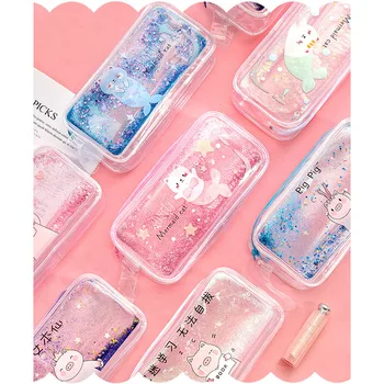 

Pencil Case Quicksand Oil Pencil Pen Bags with Zipper Stationery Pouch Bag Coin Pouch Cosmetic Bag UY8