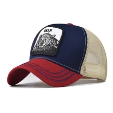 

Brown Bear Mesh Cap Animal Farm Trucker Baseball Cap Dad Hat Snapback Summer Breathable Mesh Hat Men's Hip-Hop Street Style Cpas