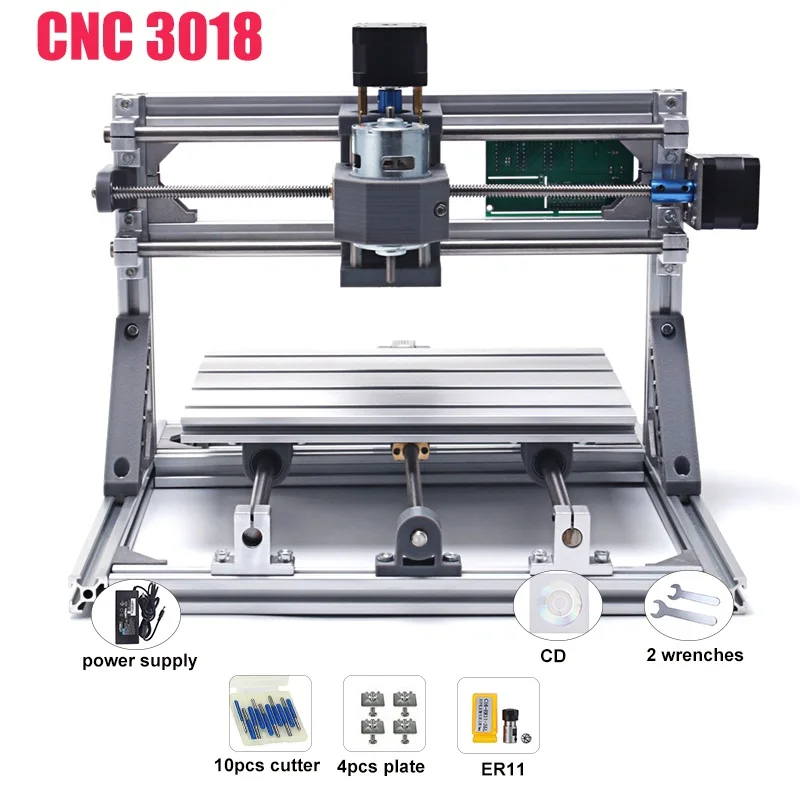 CNC 3018 с ER11 Diy мини лазерный гравировальный станок с ЧПУ 3 оси пластик акрил Pcb ПВХ фрезерный станок дерево маршрутизатор наборы - Цвет: standard