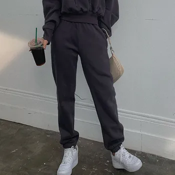 

2020 new high waist pocket loose full length pants spring high street fashion women trousers all match W033