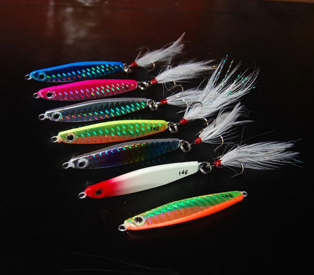 5PCS Deep Sea Fishing Spoon Lure Metal Jig Jigbait Jigging Spoon Hook