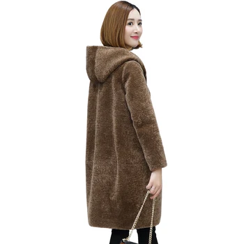 

Sheep Coat Real Fur Shearing Fur Coat Women Fur Collor Long Wool Jacket 2020 Winter Coat Women Hooded Tops Plus Size ZT239