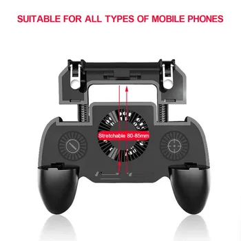 

Controller Gamepad Mobile Trigger L1R1 Shooter Joystick Game Pad Phone Holder Cooler Fan with 2000mAh Power Bank
