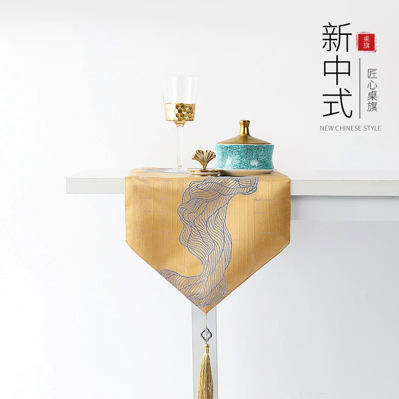 

High-grade New Chinese Style Table Runner Pure Color Table Flag Dining Table Shoe TV Cabinet Decoration Table Cover Cloth