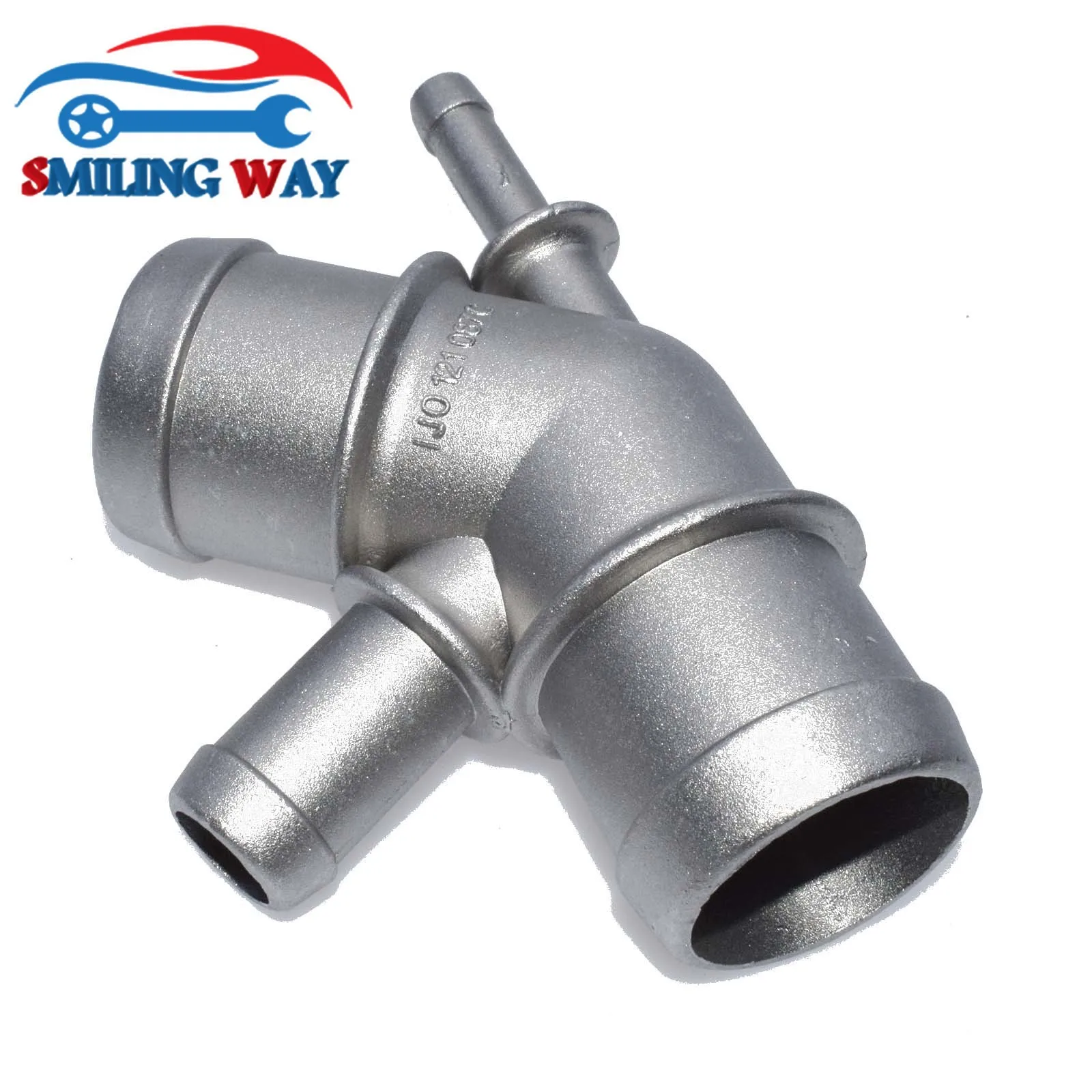 Aluminum Coolant Thermostat Radiator Water Flange Pipe Connector Engine Coolant Thermostat Audi VW A3 TT Skoda Seat Bora Golf Jetta 1.8T 1J0121087C