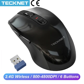 

TeckNet 2.4Ghz Wireless Mouse M006 4800DPI Adjustable USB Nano Receiver 6 Buttons Computer Laptop Wireless Mice For Laptop PC