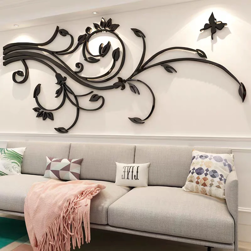 Line Splicing Butterfly Acrylic Mirror Wall Stickers For Kids Room