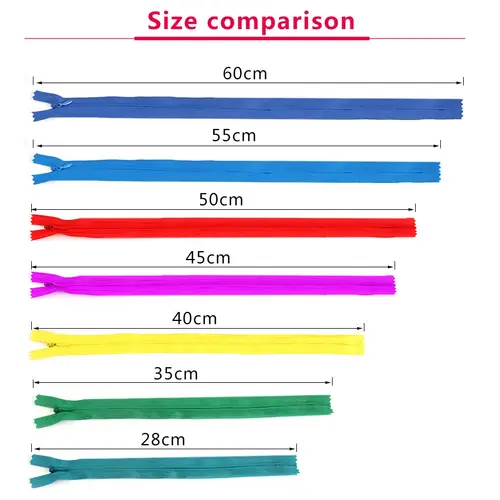 10Pcs/Pack 28cm 35cm 40cm 45cm 50cm 55cm 60cm 3# Invisible Zipper Nylon Coil Zipper  For DIY Handcraft Cloth Sewing Accessories - Image 6