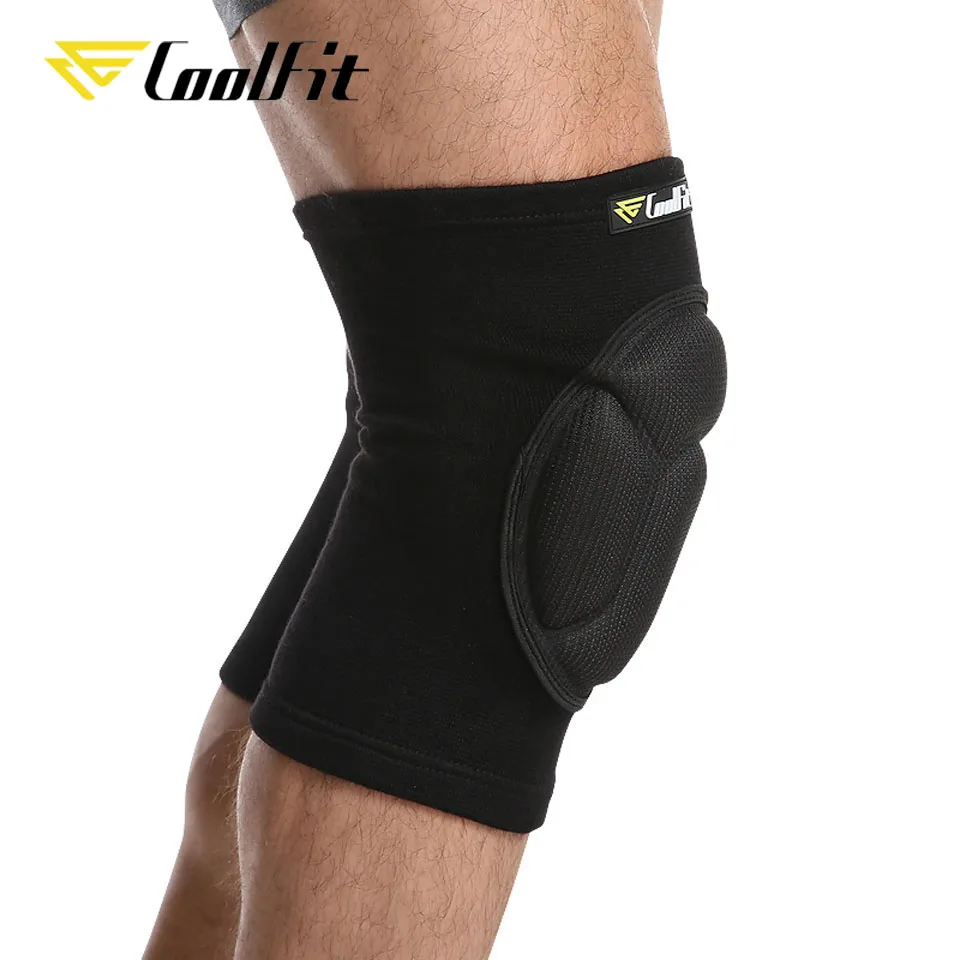 CoolFit 1 пара уплотненные наколенники для футбола волейбола экстремальных видов спорта наколенники Поддержка защита велосипедные защитные наколенники