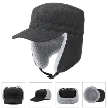 

Sports Cycling Adjustable Buckle Hiking Warm Outdoor Winter Casual With Earflaps Thickened Artificial Berber Fleece Peaked Cap