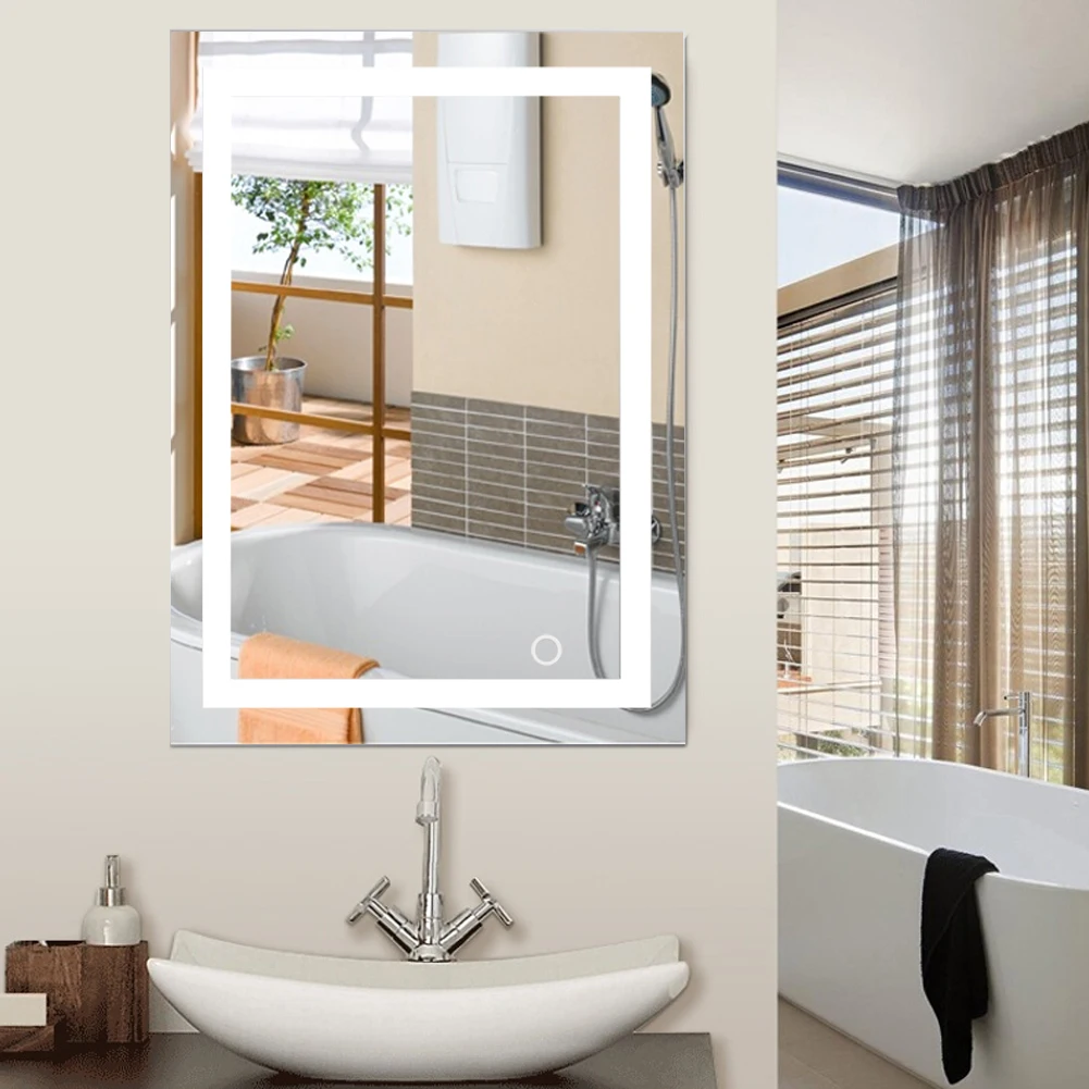 Зеркало для ванной Led косметическое зеркало с подсветкой туалетное зеркало для макияжа настенное домашнее зеркало для ванной комнаты 2 размера HWC