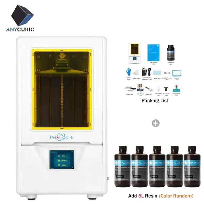 PhotonS Add 5L Anycubic Photon-S Набор 3d принтер 3d стоматологический ювелирный Модернизированный лазерный SLA/lcd UV срез для смолы Настольный 2,8 ''impresora 3d drukarka - Цвет: PhotonS Add 5L