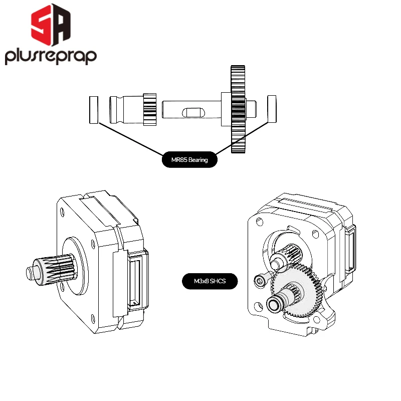 Clonado Btech Dual Drive Kit de Extrusão para Prusai3 Mk8 Faça Você Mesmo Vor-on 1.75 mm Filamento Alimentação Acessórios da Impressora 3d - Imagem 3