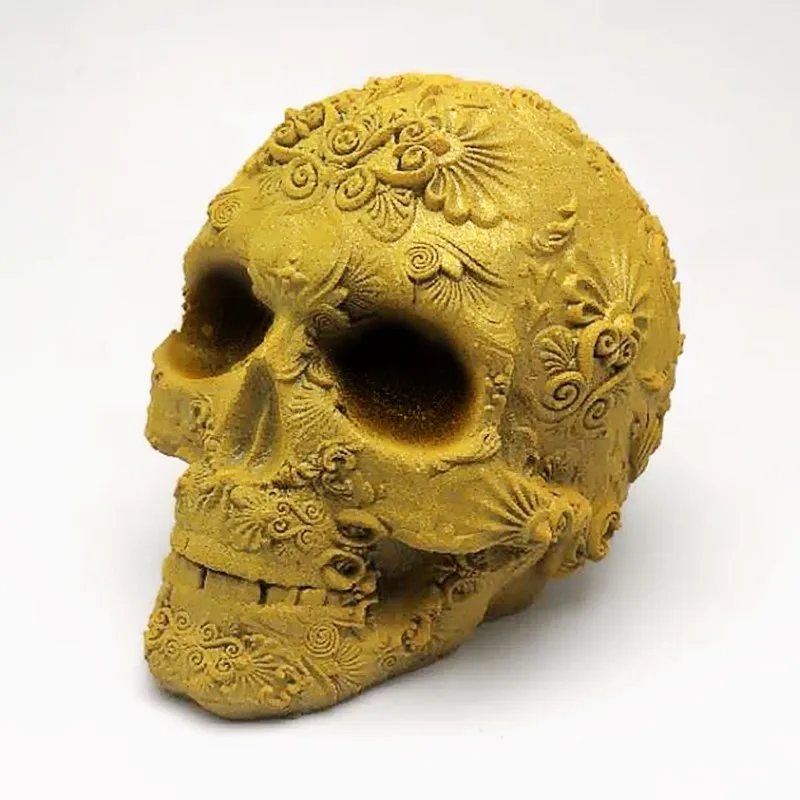 2020 new! Exquisite pattern skull silicone mold making candle resin chocolate cake decoration food | Дом и сад