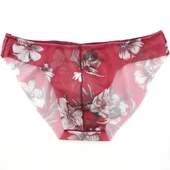 

Sexy Men's Briefs Soft Breathable Silk Sexy Print Underwear Men's Hot Hips Up Transparent Jockstrap Colorful Undies Cueca Y03