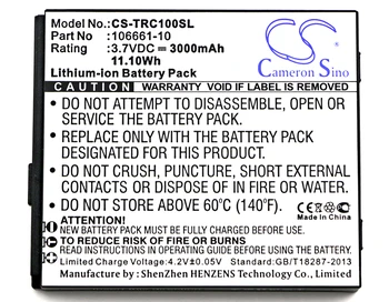 

Cameron Sino Battery for Trimble TDC100 Mapper 50 Replacement 106661-10 106661-20 3000mAh