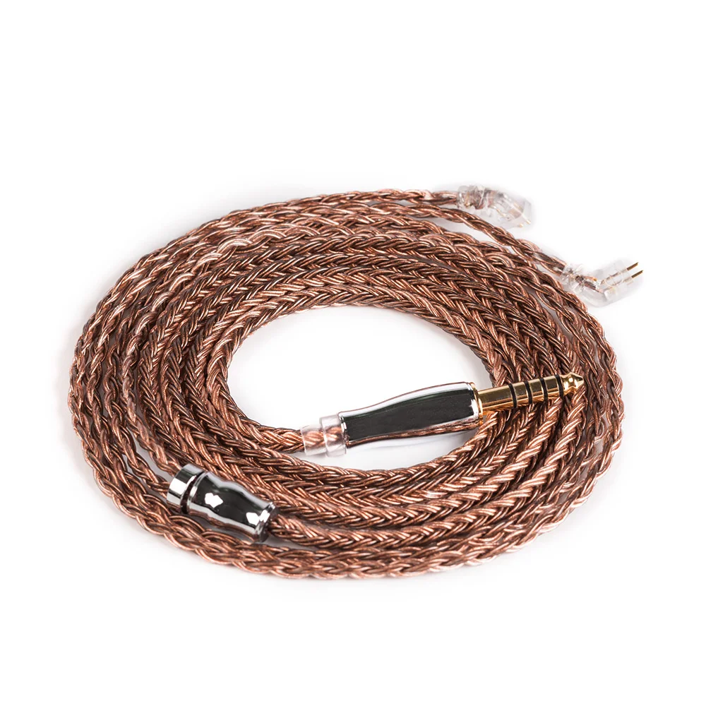 Yinyoo 16 сердечник высокой чистоты Медь кабель 2,5/3,5/4,4 мм с MMCX/2PIN/QDC TFZ для KZZS10 Pro AS10 ZSX blon bl-03 CCA C12 BA5 - Цвет: TFZ 4.4mm