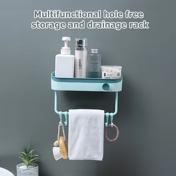 

Bathroom Shelf Shower Organizer Wall Mount Shampoo Rack Bar No Drilling Kitchen Storage Bathroom Accessories Home Decoration