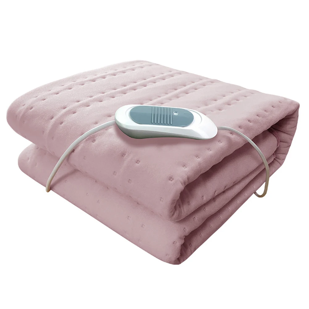 Матрас теплый практичный Нагреватель Коврик синхронизации управления зимой одного домашнего использования сплошной мат Электрические одеяла Регулируемая температура - Цвет: Розовый