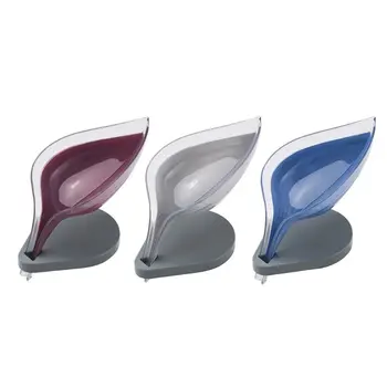 

Leaf Shape Suction Drain Soap Box Sucker Dish Anti Slip Draining Rack Tray Holder Kitchen Bathroom Gadgets