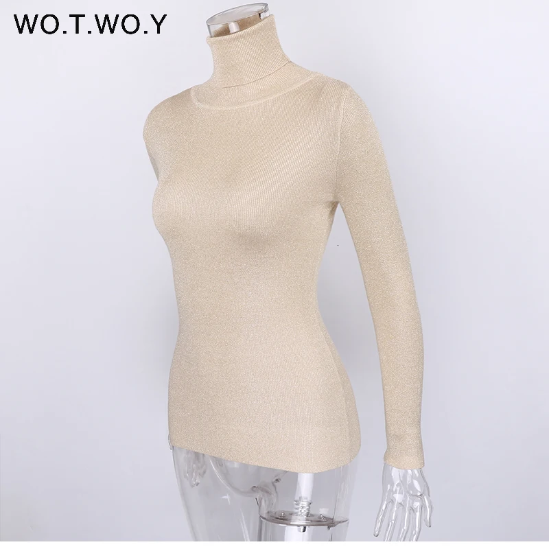 Shiny Sequins Women Turtleneck  Pullovers Sweater Long Sleeve 2017 Womens Knitted Sweaters Solid Autumn Winter Jumper New