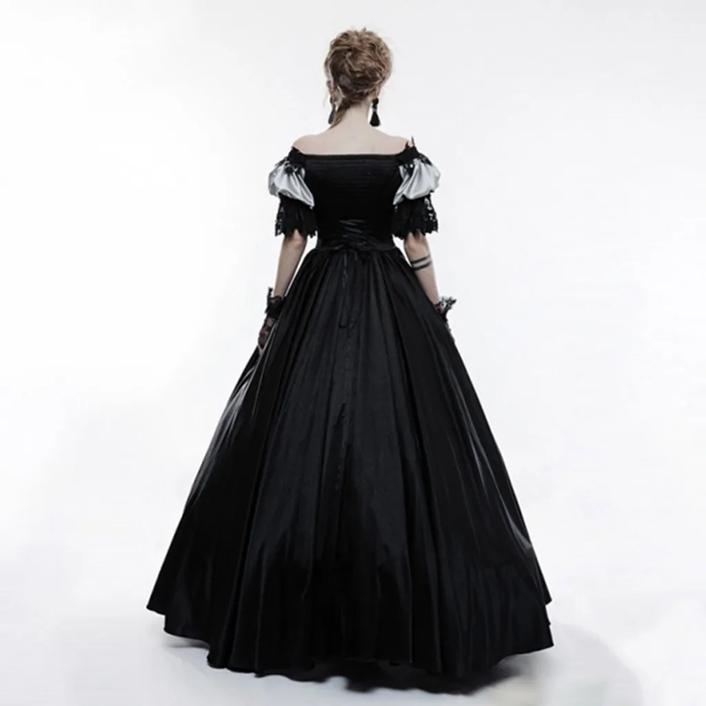 Женское платье Vestidos с открытыми плечами Средневековый Ренессанс винтажные платья вечерние Клубные элегантные Макси-Платье рубашка Femme