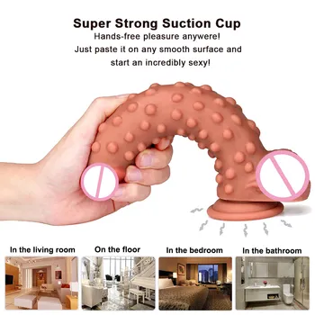 Big Realistic Barbed Penis Dildo Huge Anal Toy Soft Silicone Monster Sex Toys for Women Lesbian with Suction Cup Adult Product 4