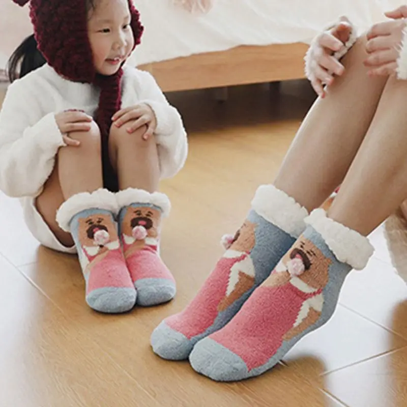 Winter New Double Thickening Medium Tube Stockings Adult Lady Women Cartoon Sock