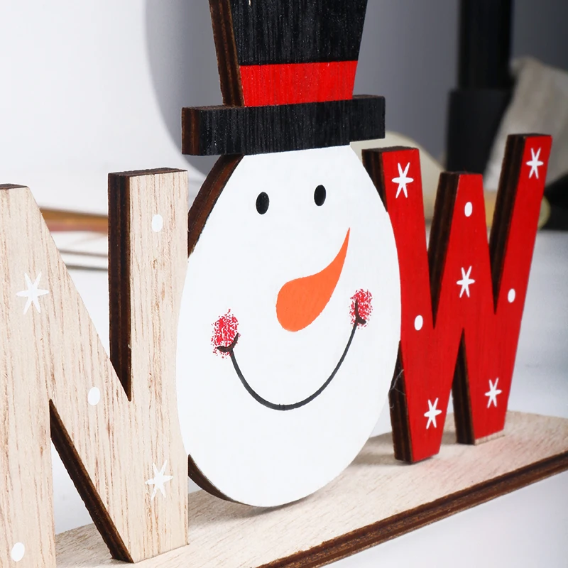 WEIGAO рождественские украшения для дома деревянные буквы Санта-Клаус украшения Рождественские вечерние украшения для стола Navidad год