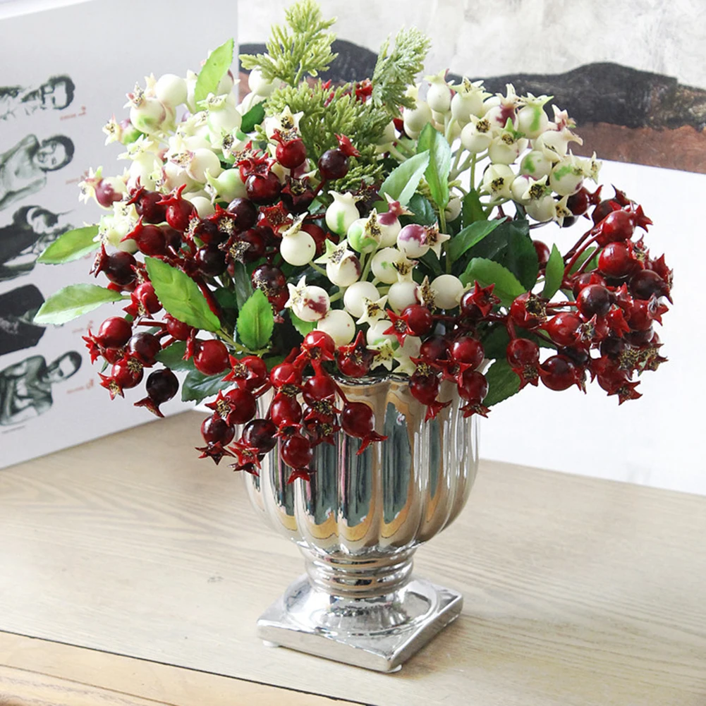 Tiny Artificial Berries Rich Flower Berry Stems Holly Christmas For Festival Holiday Home Decor | Дом и сад