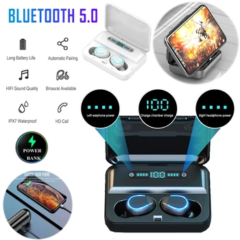 

TWS Wireless Bluetooth Earphone Power Bank Smart Touch Battery Display In ear Sport Headphones Earbuds Headset for iPhone Huawei