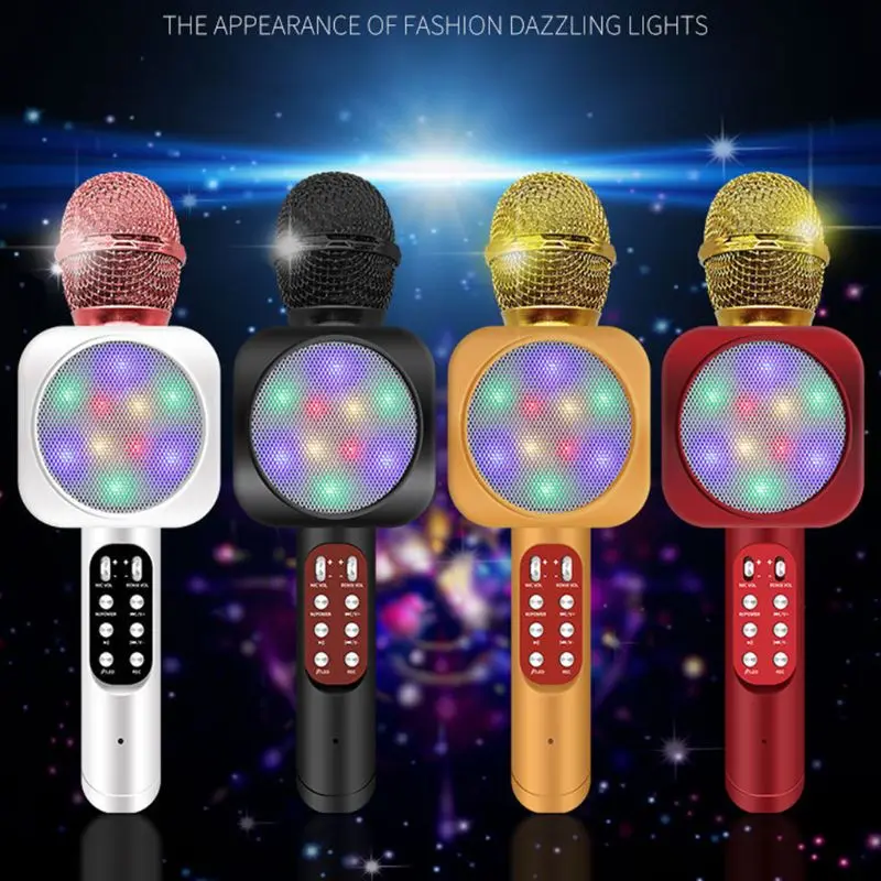 

Bluetooth Karaoke Microphone with LED Dancing Light Wireless Karaoke Machine Mic Player Kids Child Birthday Gift Home Pa