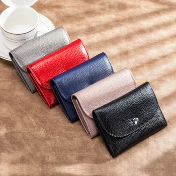 

European And American Minimalist Genuine Leather Purse Wallet Multi-functional Card Case New Style Coin Bag Women's Large
