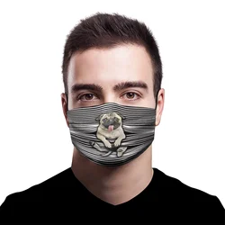 Funny pug dog 3D printed masks Halloween party masks Unisex Adult child size Fun role playing masks funny masks Cosplay
